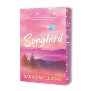 Book cover of 'Songbird' by Sarah Williams with a pink sky and silhouette of trees.