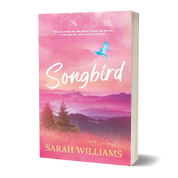 Book cover of 'Songbird' by Sarah Williams with a pink landscape and bird illustration.