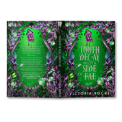 Special Edition 'Tooth Decay with a Side of Fae' by Victoria Rocus on a green and purple background