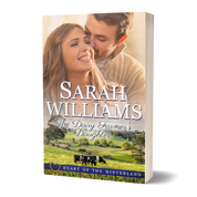 Book cover of 'The Dairy Farmer's Daughter' by Sarah Williams with a couple and landscape on the cover.