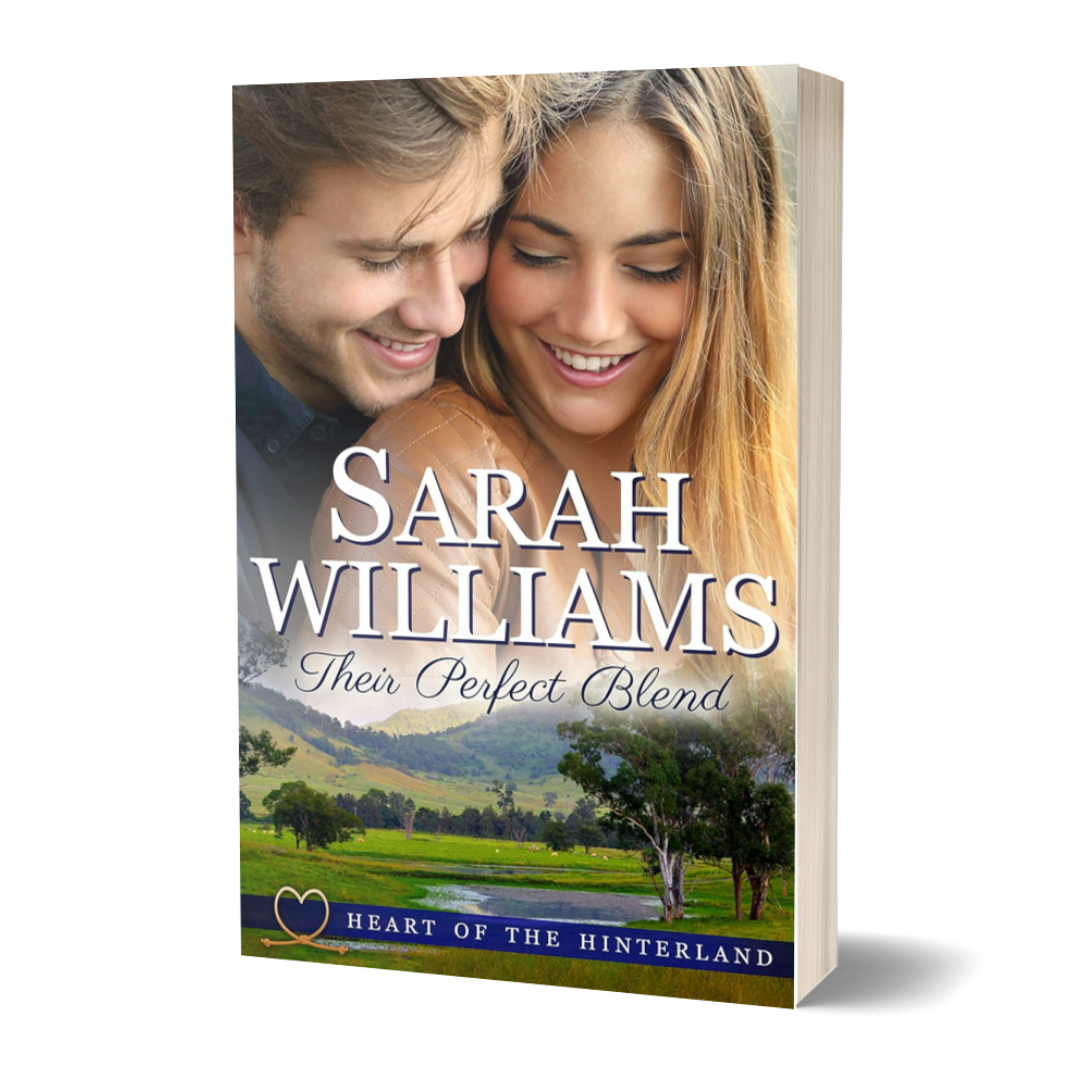 Book cover of 'Their Perfect Blend' by Sarah Williams with a scenic background