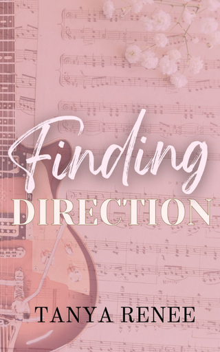 Book cover of 'Finding Direction' by Tanya Renee with a pink guitar and music sheet background.