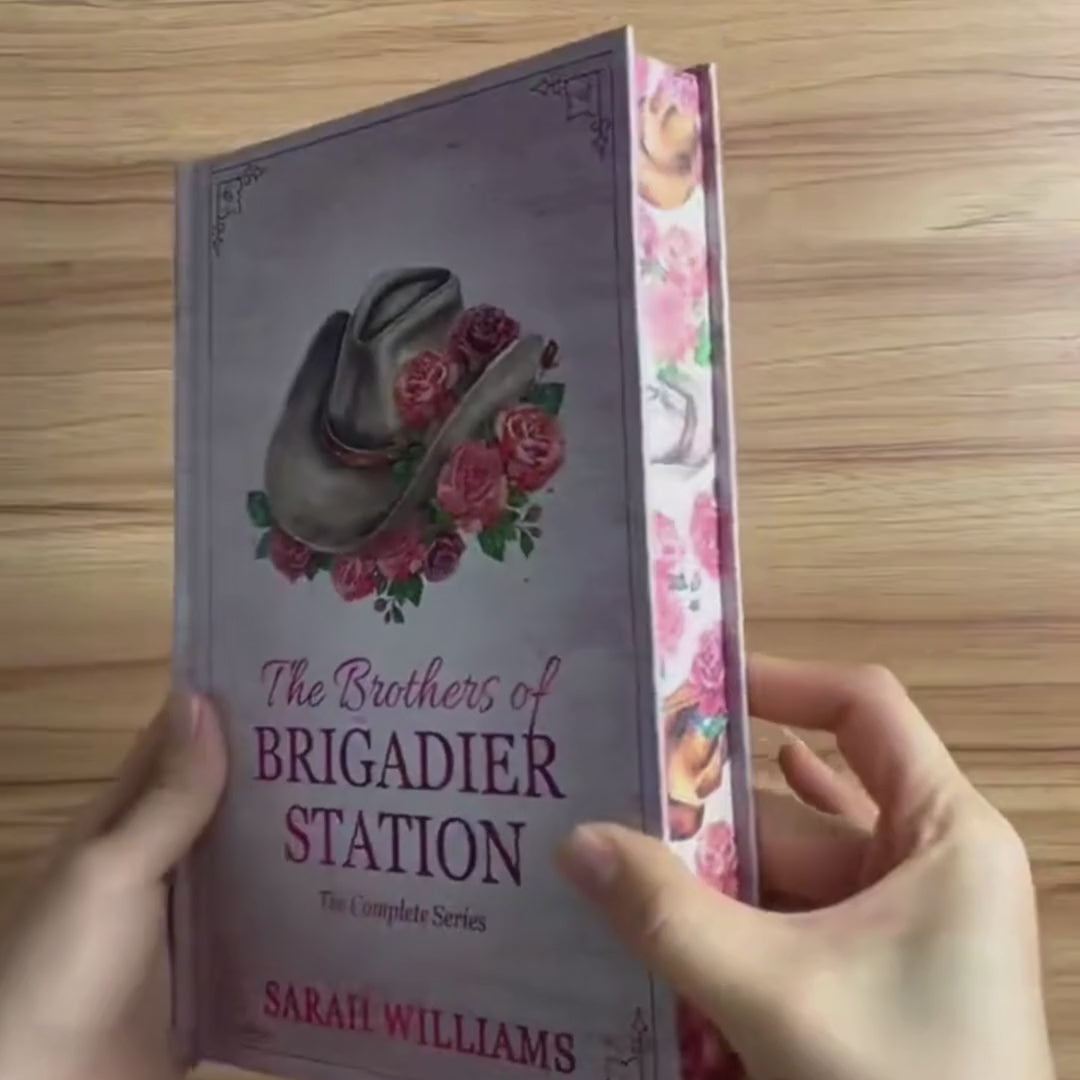 Video of hands displaying the special edition Brother of Brigadier Book with sprayed edges.